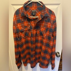 Mens Outdoor Research red-blue flannel shirt. Xl